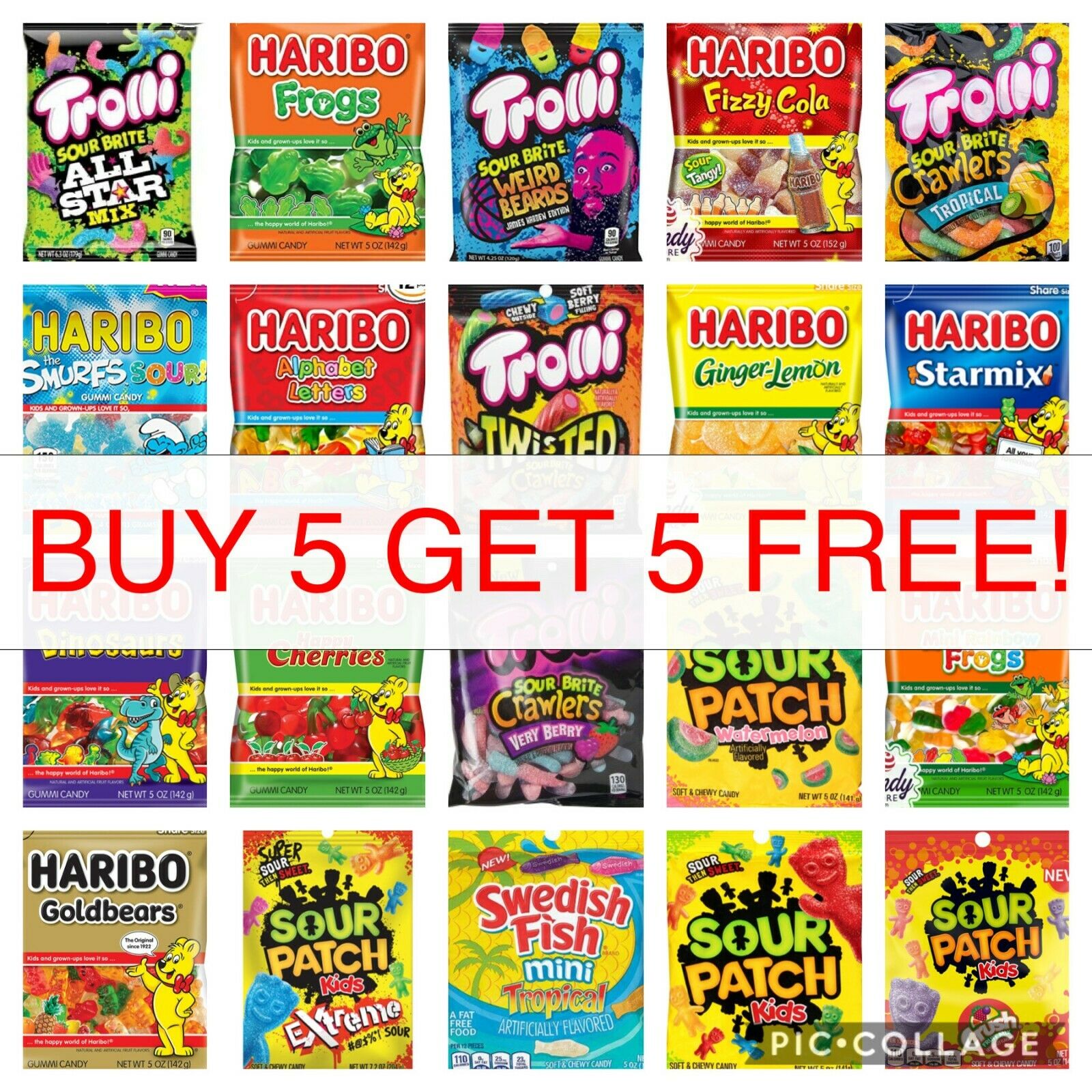 Haribo Mondelez Trolli Hi-chew Gummy Chewy Sour Candy 4 Oz 5 Oz Buy 5 Get 5 Free