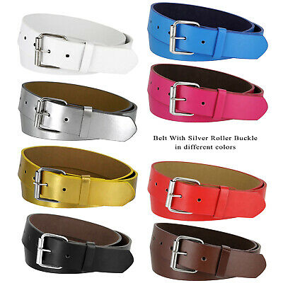 B570-casual Jean Belt With Roller Buckle, 1 1/2" Wide - Different Colors